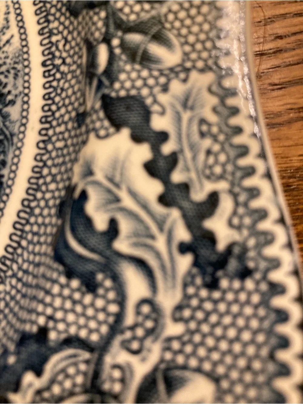 Blue Transferware Decorative Plate with Scenic Motif